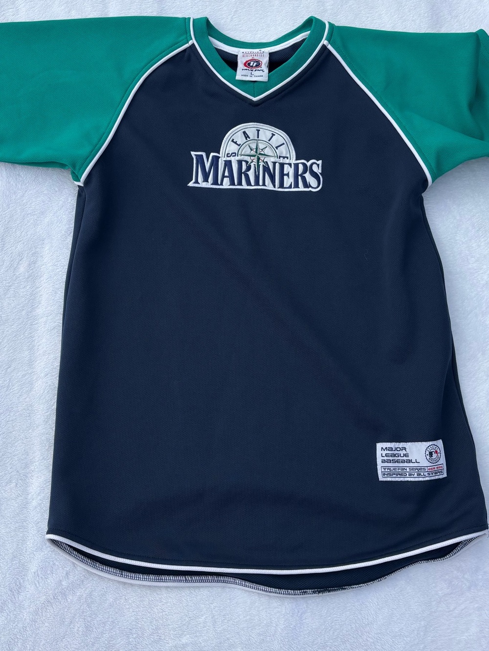 Genuine Merchandise Seattle Mariners Navy & Teal Kids Baseball Jersey
